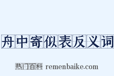 舟中寄似表反义词是什么意思的图片